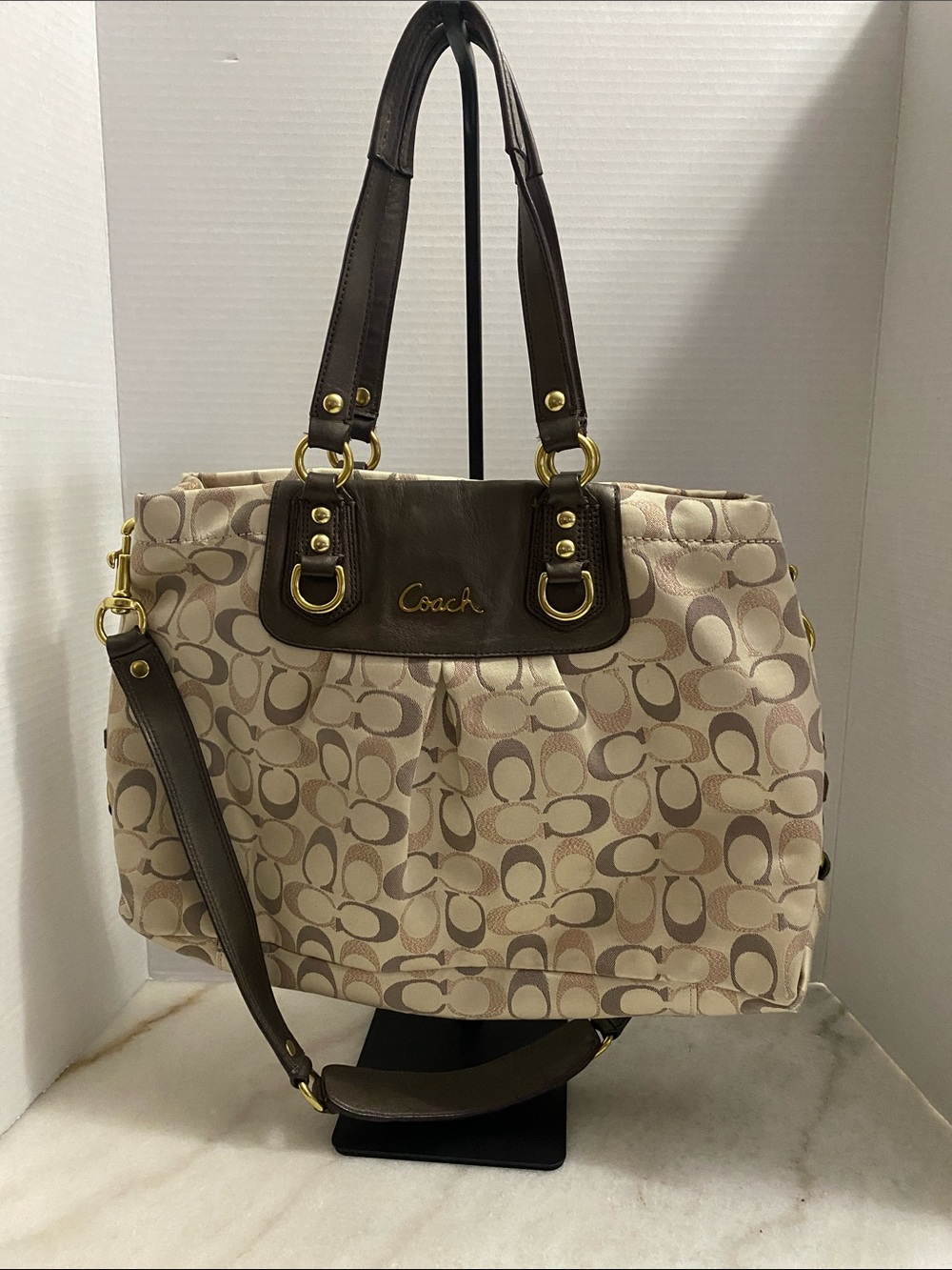Coach Ashley signature sateen carryall.